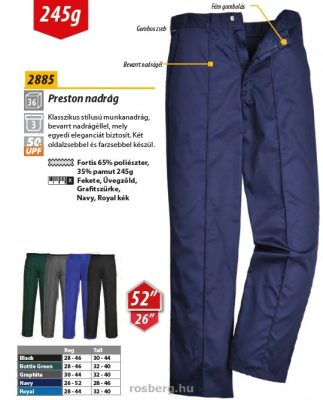 MV Portwest 2885 Preston férfi nadrág S XXL ROSBERG.HU szerszám, munkavédelmi termékek webáruháza. MV Portwest 2885 Preston férfi nadrág S XXL ROSBERG.HU szerszám, munkavédelmi termékek webáruháza.
