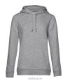 B&C WW34B női Organic INSPIRE kapucnis pulóver XS-XL HEATHER GREY