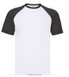 Fruit of the Loom 61026 SHORT SLEEVE BASEBALL póló T S-XXL fehér/fekete