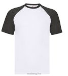   Fruit of the Loom 61026 SHORT SLEEVE BASEBALL póló T S-XXL fehér/fekete