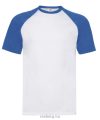 Fruit of the Loom 61026 SHORT SLEEVE BASEBALL póló T S-XXL fehér/royal kék