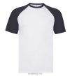 Fruit of the Loom 61026 SHORT SLEEVE BASEBALL póló T S-XXL fehér/sötétkék