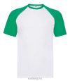 Fruit of the Loom 61026 SHORT SLEEVE BASEBALL póló T M-XXL fehér/zöld