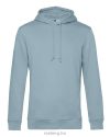 B&C WU33B Organic kapucnis pulóver BLUE FOG S-XXL