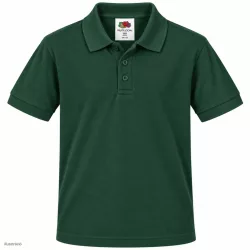Fruit of the Loom 63417 gyerekpóló galléros BOTTLE GREEN 104-164 