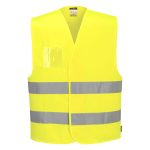   C475YERL/XL Portwest Jól láthatósági mellény - azonosítókártya tartóval